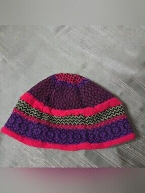 Solmate Socks Beanie Hat Hippie Upcycled USA One Size Nordic Fair Isle Jacquard
